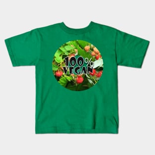 100% vegan with raspberry Kids T-Shirt